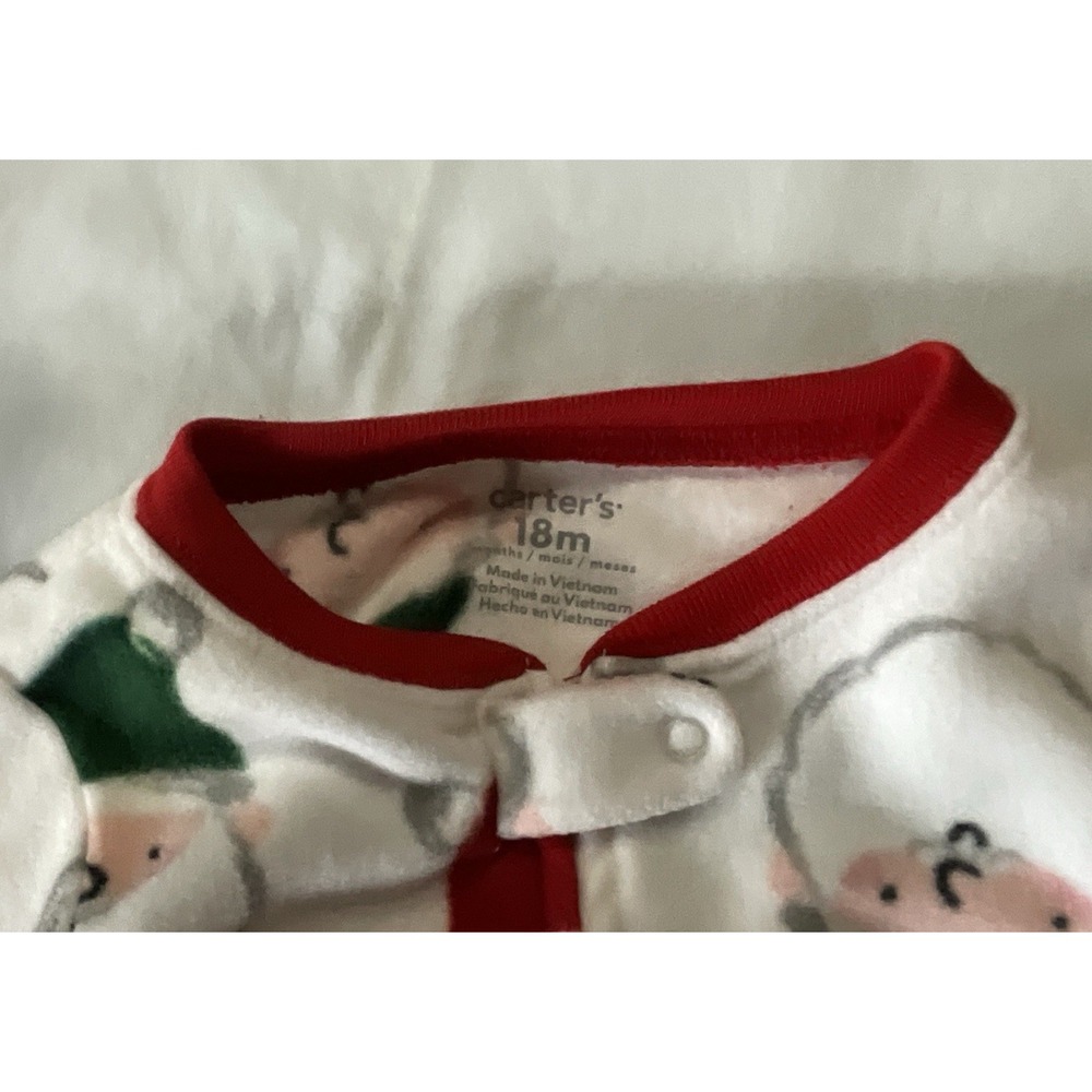 Carter's Santa/Christmas Footed Fleece Sleeper New - 18 Month - Picture 3 of 4